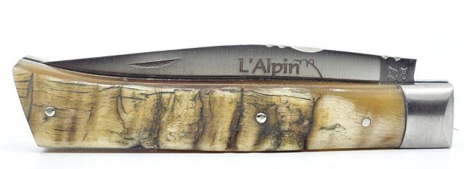 L'Alpin du Vercors, croûte de bélier (CBE04) + étui ceinture en cuir