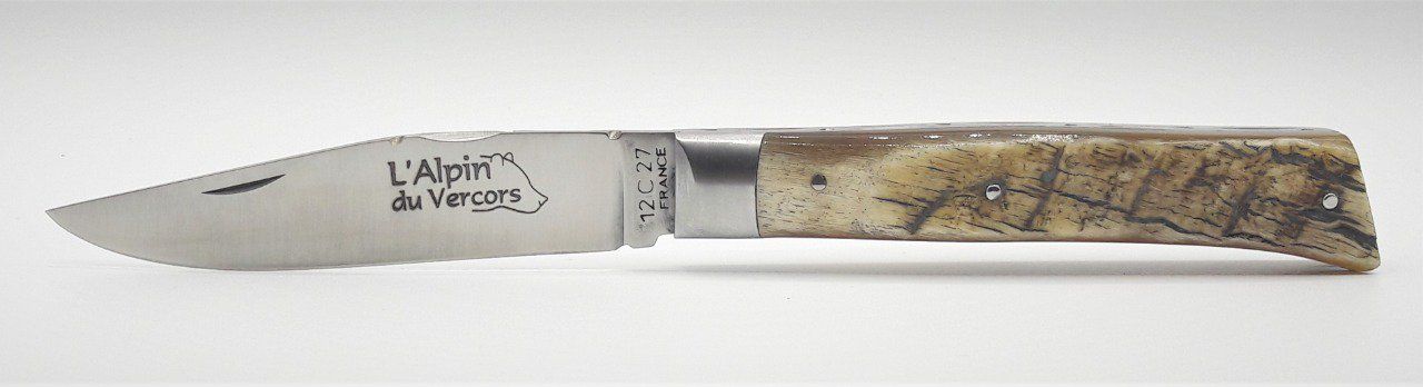 L'Alpin du Vercors, croûte de bélier (CBE01) + étui ceinture en cuir