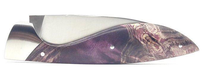 Le Cornafion, manche loupe de peuplier stabilisé (LPS02) + étui ceinture cuir