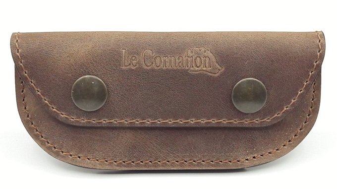 Le Cornafion, lame DAMAS (DAM-17) + étui ceinture cuir