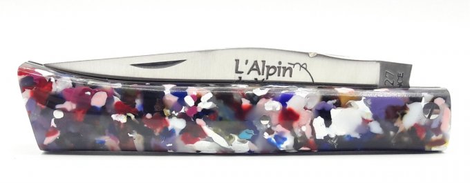 L'Alpin du Vercors, pots de yaourts recyclés et résine époxy (PDY02) + étui ceinture en cuir